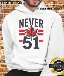Good Never 51st State Canada Flag Hoodie showcasing a vibrant design perfect for proud Canadian supporters.