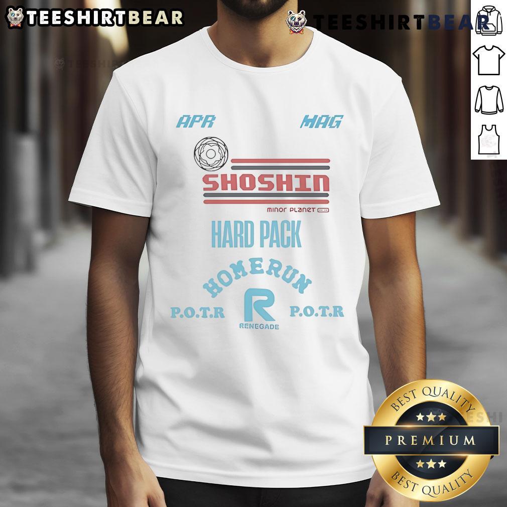 Good Shoshin Minor Planet t-shirt featuring a unique hard pack design, perfect for fans of Apr Mag Homerun and Potr Renegade.