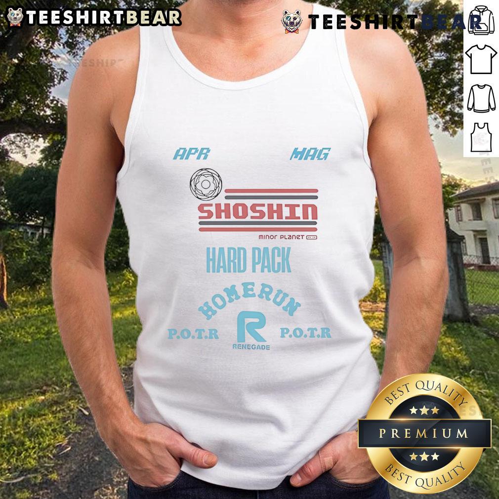 Alt Text: Good Shoshin Minor Planet Blisters Hard Pack APR Mag Homerun Potr Renegade Tank Top featuring stylish design and vibrant colors.