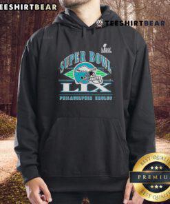 Retro hoodie featuring Philadelphia Eagles helmet for Super Bowl LIX, perfect for fans and game day attire.