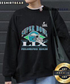 Retro sweatshirt featuring the Philadelphia Eagles helmet design for Super Bowl LIX fans. Perfect for game day!