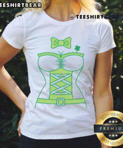 Hot Leprechaun Lass St. Patty's Day ladies tee featuring vibrant colors and playful design for festive celebrations.