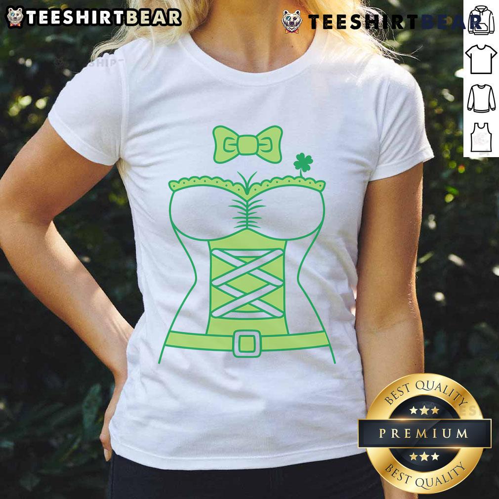 Hot Leprechaun Lass St. Patty's Day ladies tee featuring vibrant colors and playful design for festive celebrations.