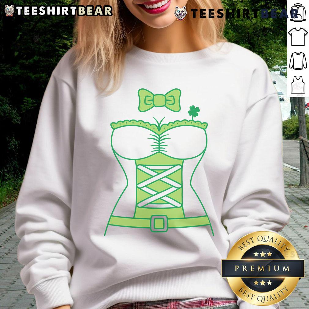 Hot Leprechaun Lass St. Patty's Day sweatshirt featuring vibrant green design and festive graphics for celebrating the holiday.