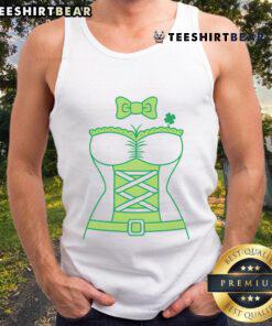 Hot Leprechaun Lass St. Patty's Day tank top featuring vibrant green design and festive shamrock details for holiday celebrations.