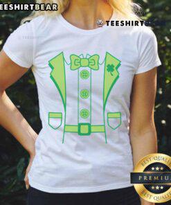 Hot Leprechaun Suit St. Patty's Day ladies tee featuring a vibrant green design, perfect for festive celebrations.