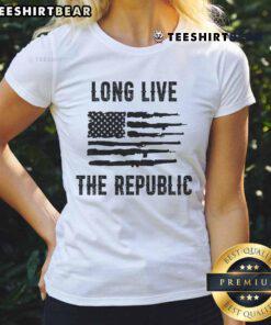 Stylish women's tee featuring 'Hot Long Live The Republic' design, perfect for patriotic fashion enthusiasts.