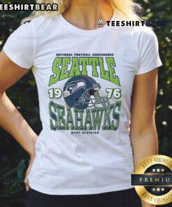 Alt Text: Hot Seattle Seahawks classic team helmet ladies tee showcasing vibrant design for passionate fans.
