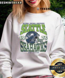 Alt Text: Hot Seattle Seahawks classic team helmet sweatshirt featuring bold colors and logo, perfect for fans.