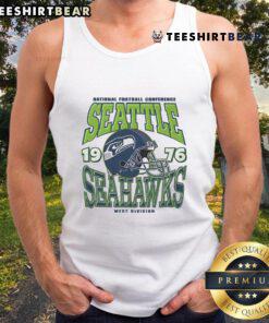 Alt Text: Classic Seattle Seahawks tank top featuring the iconic team helmet design, perfect for fans and summer wear.