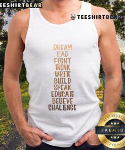 Black History Dream tank top showcasing African pride, featuring bold graphics and empowering message for social justice.