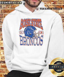 Boise State Broncos classic team helmet hoodie featuring vibrant colors and logo, perfect for fans and casual wear.