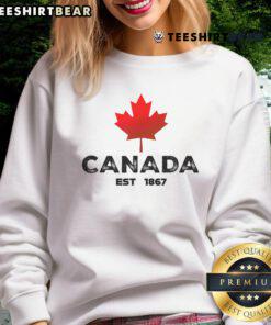 Vintage Canadian sweatshirt featuring a maple leaf and 'Nice Canada Est 1867' design, perfect for proud Canadians.