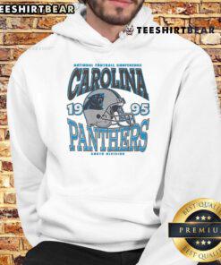 Classic Carolina Panthers helmet hoodie featuring team colors and logo, perfect for fans and stylish winter wear.