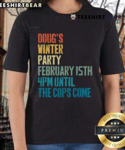 Vintage retro ladies tee from Nice Doug's Winter Party February 2025 featuring festive winter designs.