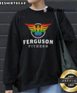 Nice Ferguson Fitness Rainbow LGBT Sweatshirt for pride and comfort, featuring vibrant colors and a trendy design.