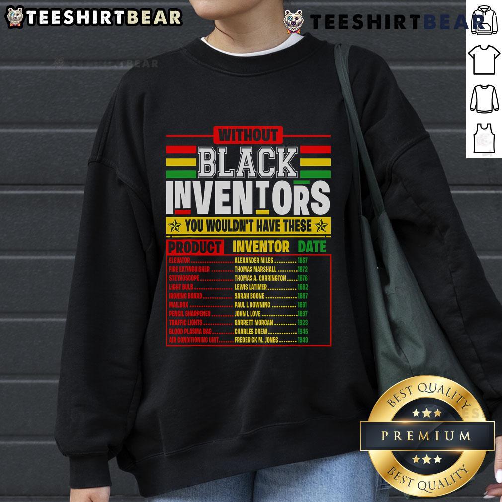 Cozy sweatshirt featuring 'Nice History of Forgotten Black Inventors' design for Black History Month celebration.