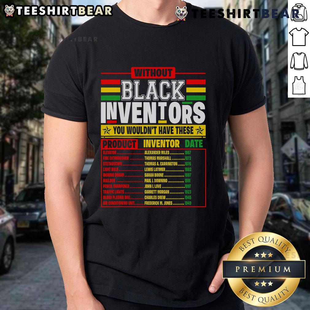 Nice History Of Forgotten Black Inventors Black History Month T-Shirt featuring iconic figures and vibrant design.