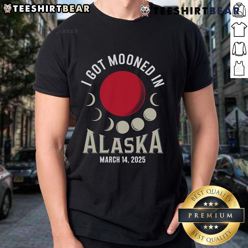 Nice I Got Mooned In Alaska t-shirt featuring a Blood Moon during the March 2025 Lunar Eclipse design.