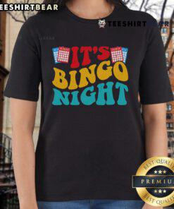 Nice Its Bingo Night Ladies Tee featuring vibrant colors and playful design for a fun bingo night outfit.