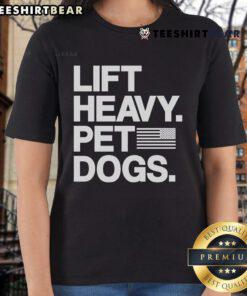 Heavyweight pet dogs gym tee for ladies, featuring a fun design perfect for dog lovers and fitness enthusiasts.