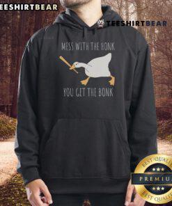 Cozy 'Nice Mess' hoodie featuring a playful goose graphic with the phrase 'Honk You Get The Bonk' for fun, casual style.