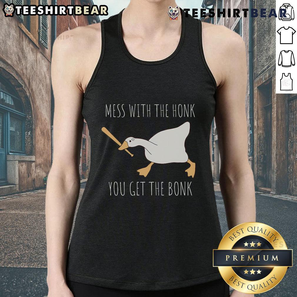 Nice Mess tank top featuring a playful honk and bonk goose design, perfect for quirky summer style.