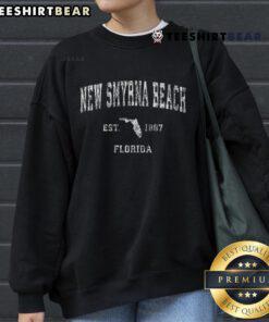 Vintage athletic sports sweatshirt featuring 'Nice New Smyrna Beach Florida FL' design, perfect for beach lovers.