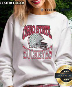 Ohio State Buckeyes classic team helmet sweatshirt in red, showcasing the iconic logo for fans and alumni.
