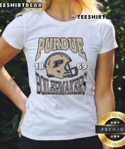 Nice Purdue Boilermakers Classic Team Helmet Ladies Tee featuring vibrant team colors and stylish design for fans.