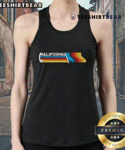 Vibrant retro California colorful tank top featuring bold graphics and a stylish design for a trendy summer look.