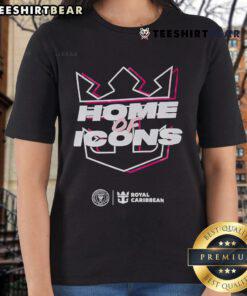 Alt Text: Nice Royal Caribbean Home of Icons logo on a stylish ladies tee, perfect for casual wear and fans of the cruise line.