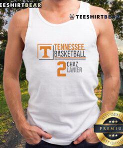 Chaz Lanier wearing a Nice Tennessee Volunteers Basketball tank top, showcasing team spirit and style.