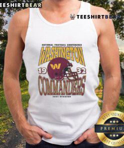 Alt Text: Classic Washington Commanders tank top featuring a vintage team helmet design, perfect for fans and casual wear.