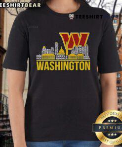 Washington Commanders football team players roster on a stylish ladies tee with skyline design, perfect for fans.