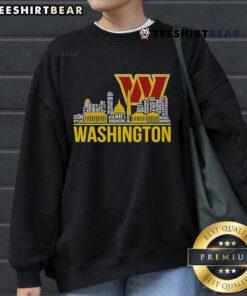 Nice Washington Commanders football team players roster skyline sweatshirt showcasing team spirit and style.