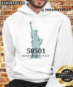 Official 50501 Build The Resistance Hoodie featuring a bold graphic design, perfect for fans of the resistance movement.