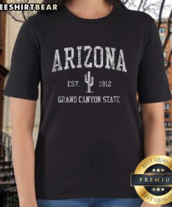 Vintage Arizona Saguaro Cactus tee for ladies, featuring a classic 1912 design in a stylish and comfortable fit.