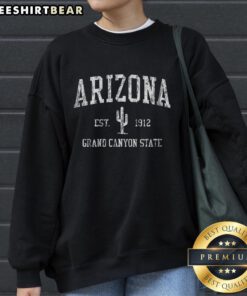 Official Arizona Vintage Saguaro Cactus EST 1912 Sweatshirt featuring a classic design and vibrant colors.
