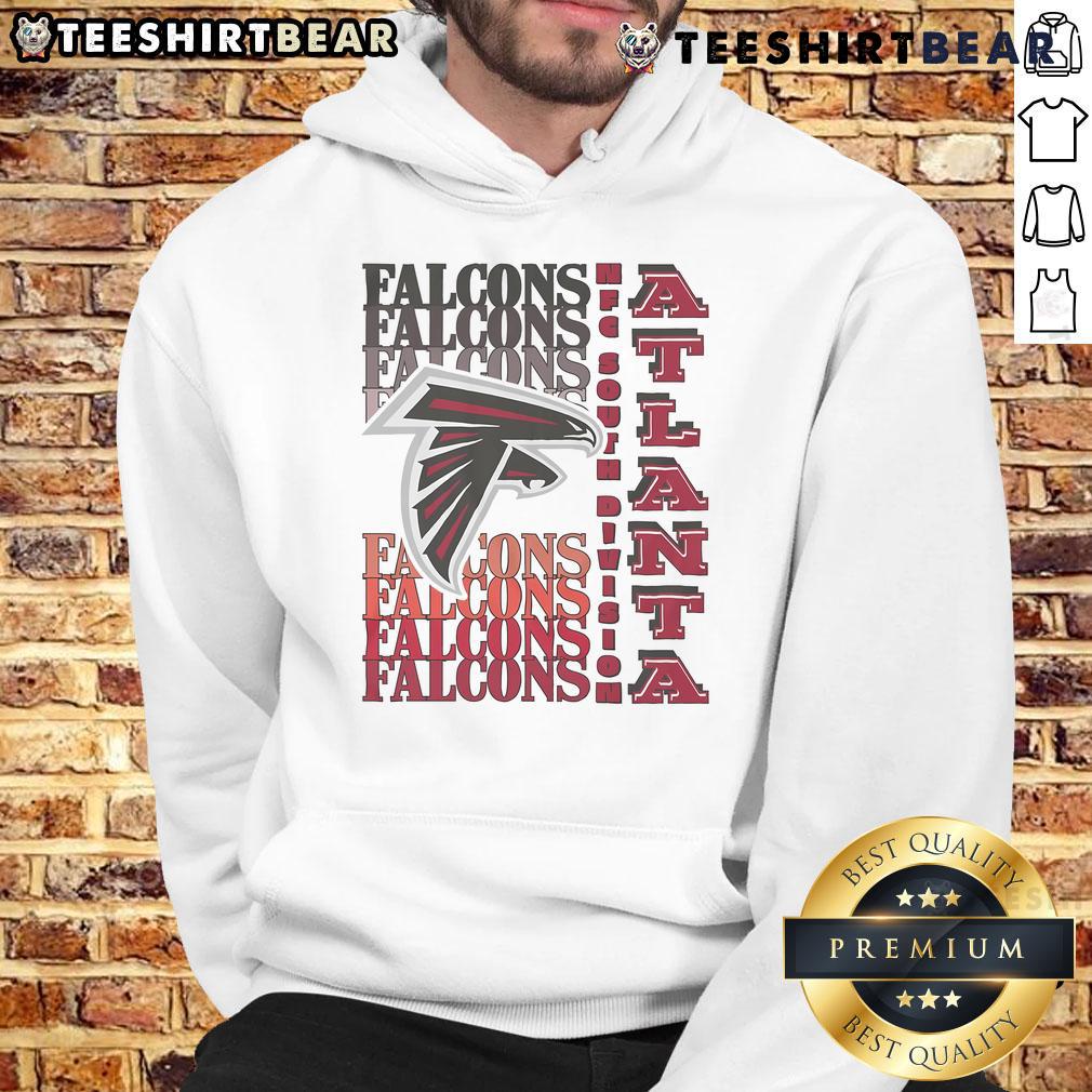 Official Atlanta Falcons gradient wordmark hoodie featuring team colors and logo for fans and sports enthusiasts.