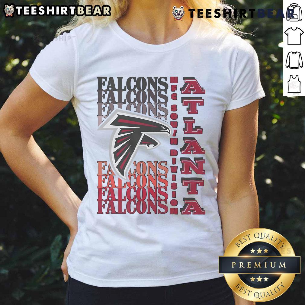 Official Atlanta Falcons Gradient Wordmark Ladies Tee featuring vibrant colors and stylish design for female fans.