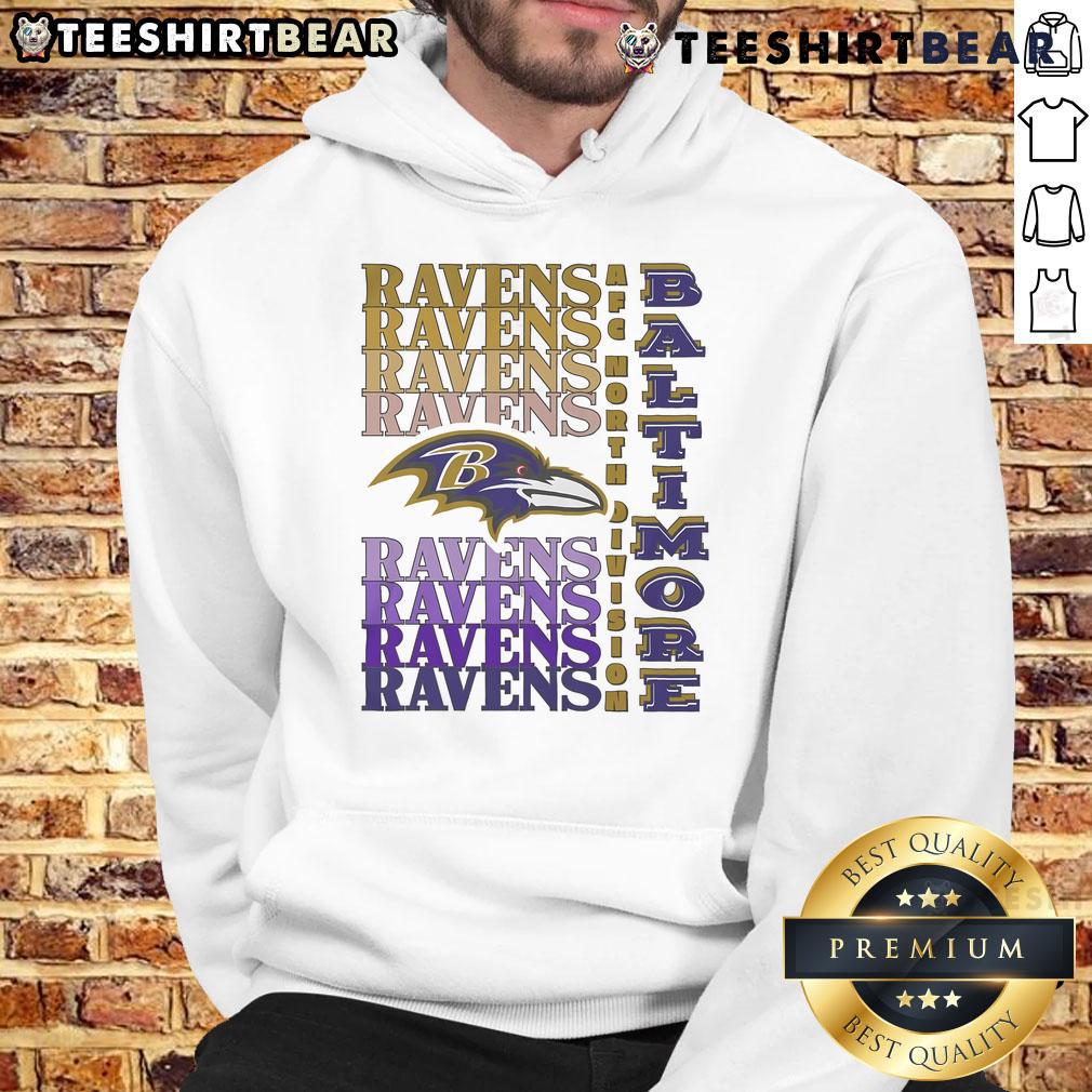 Official Baltimore Ravens gradient wordmark hoodie displaying team colors and logo, perfect for fans and gameday wear.