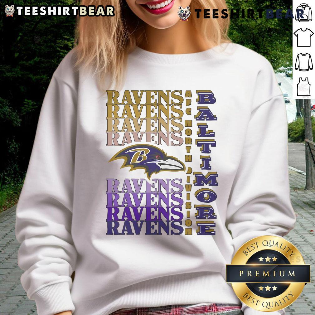 Official Baltimore Ravens Gradient Wordmark Sweatshirt featuring vibrant team colors and stylish logo design.