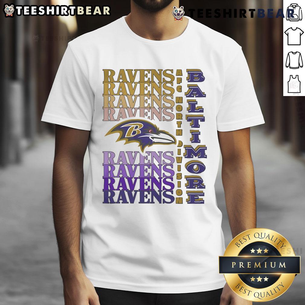 Official Baltimore Ravens Gradient Wordmark T-Shirt featuring a stylish design in team colors for fans.