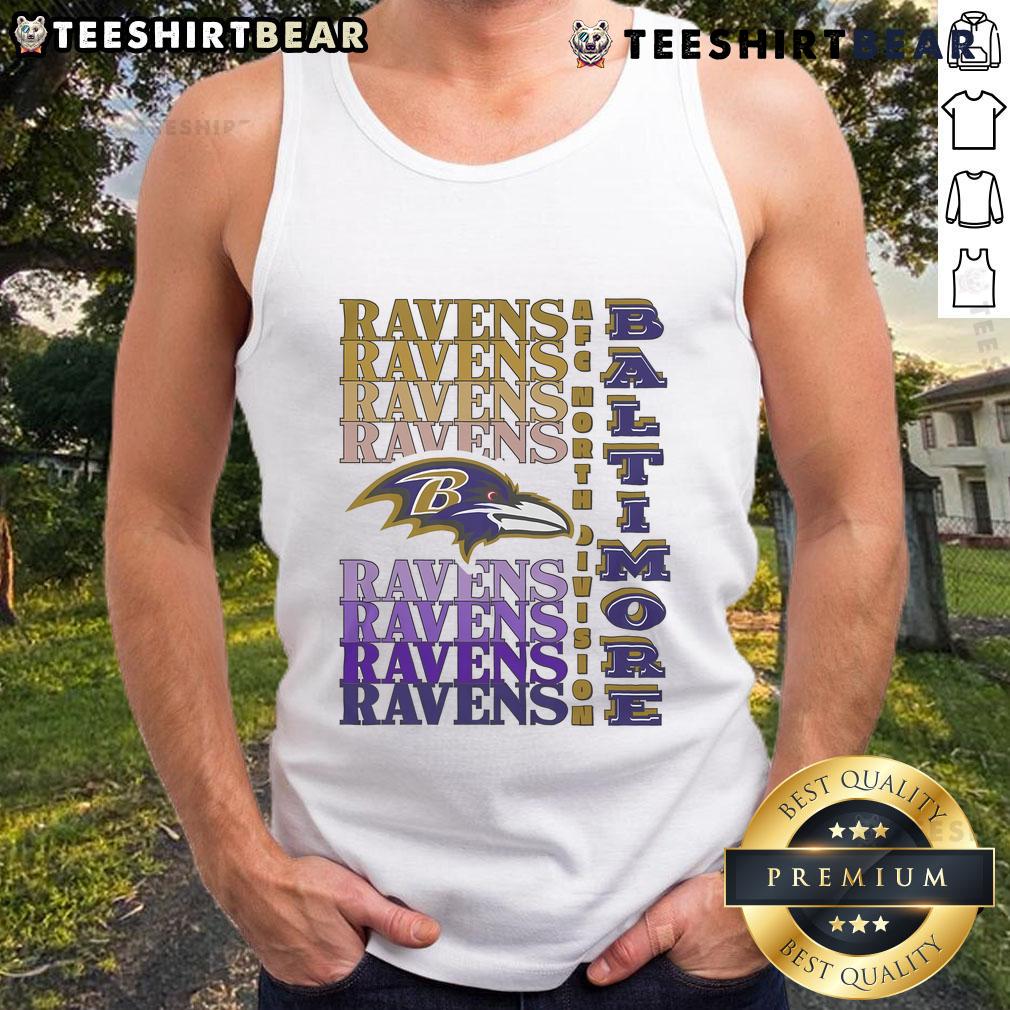 Official Baltimore Ravens gradient wordmark tank top featuring team colors and logo, perfect for fans and casual wear.
