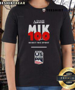 Alt Text: Official Billie Jean King winter tee for Stifel US Ski Team, featuring a stylish design for ladies' sportswear.