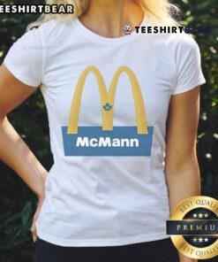 Official Bobby McMann Toronto Maple Leafs x McDonald's ladies tee featuring team colors and logo for stylish fans.