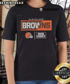 Official Bud Light Cleveland Browns Team Ladies Tee featuring team colors and logo, perfect for game day and fans.