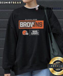 Alt Text: Official Bud Light Cleveland Browns team sweatshirt featuring team colors and logo, perfect for game day wear.