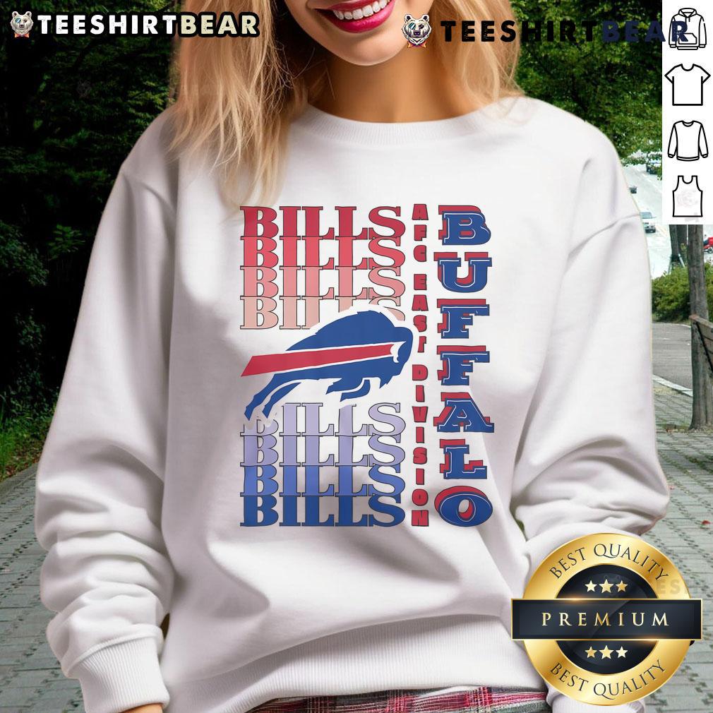 Alt Text: Official Buffalo Bills Gradient Wordmark Sweatshirt showcasing team colors and logo in stylish design.